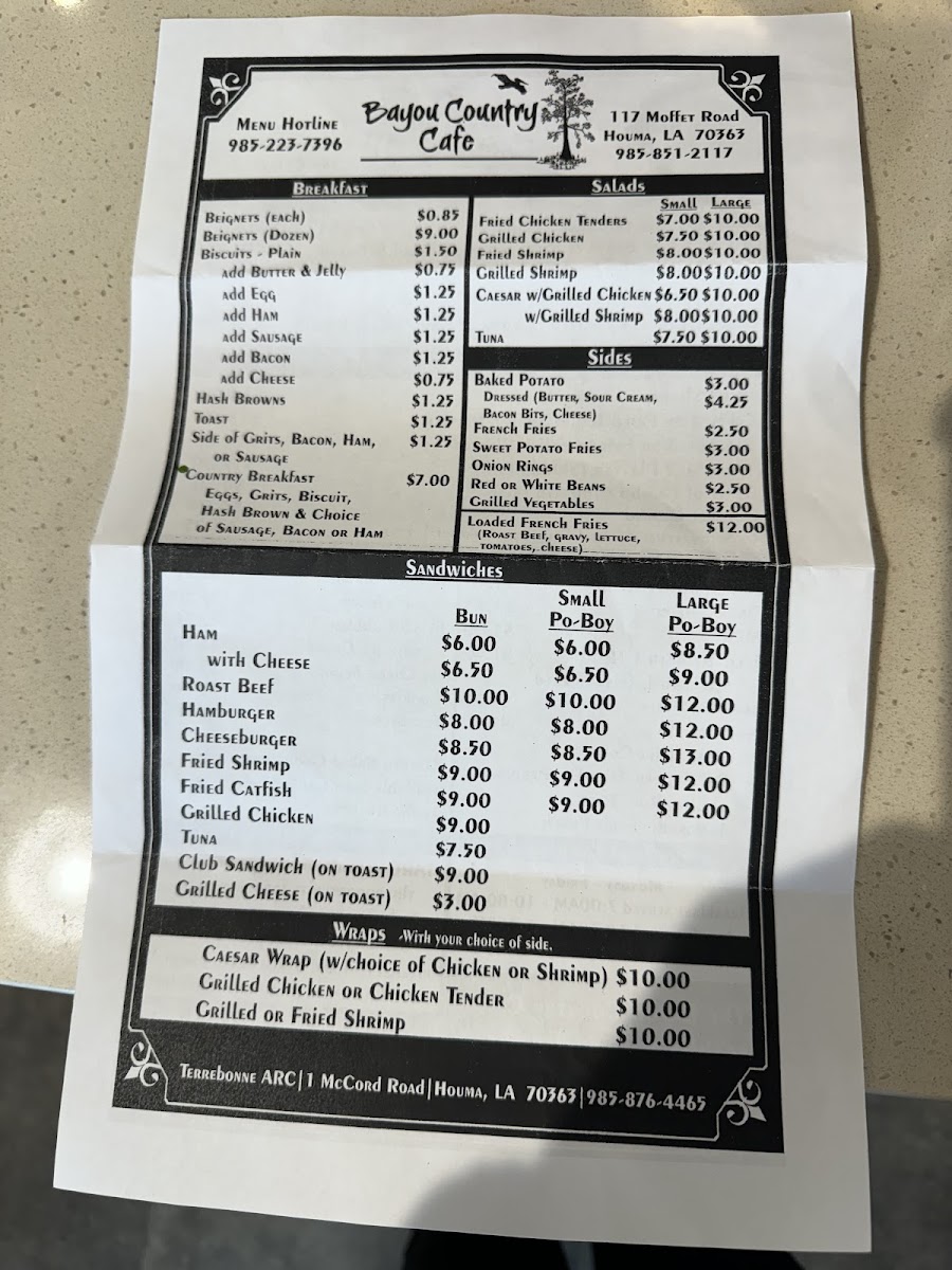 Menu Bayou Country Cafe-2